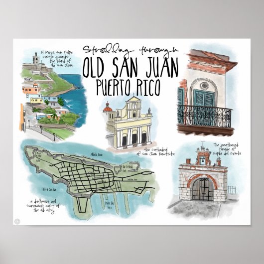 Reisposter: oud San Juan Puerto Rico Poster (Voorkant)