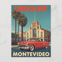 Reisposter Oude Uruguayaanse Cabriolet Auto Briefkaart