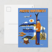 Reisposter Pacific Northwest Seattle PC uit het ve Feestdagenkaart (Voorkant / Achterkant)