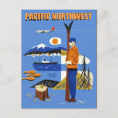 Reisposter Pacific Northwest Seattle PC uit het ve Feestdagenkaart (Voorkant)