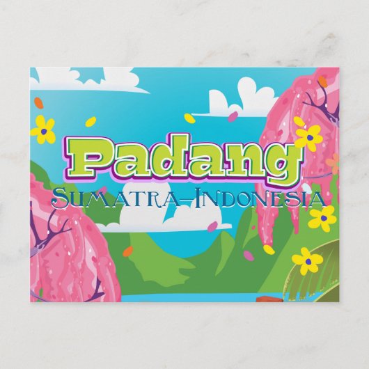 Reisposter Padang indonsia Briefkaart (Voorkant)
