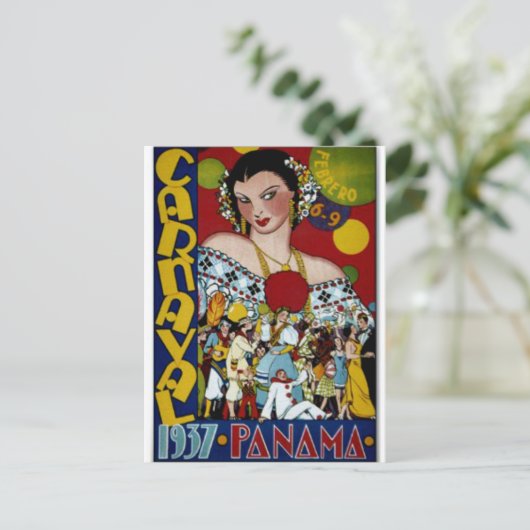 Reisposter Panama, 1937 Briefkaart (Staand voorkant)