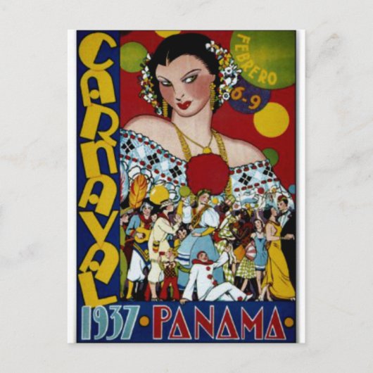 Reisposter Panama, 1937 Briefkaart (Voorkant)