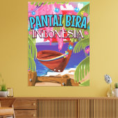 Reisposter Pantai Bira Indonesië Canvas Afdruk (Insitu (Woonkamer))