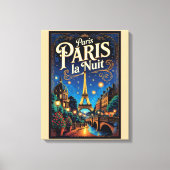 Reisposter Parijs, Canvas Afdruk (Voorkant)