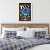 Reisposter Parijs, Canvas Afdruk (Insitu (Slaapkamer))