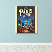 Reisposter Parijs, Canvas Afdruk (Insitu (Houten vloer))