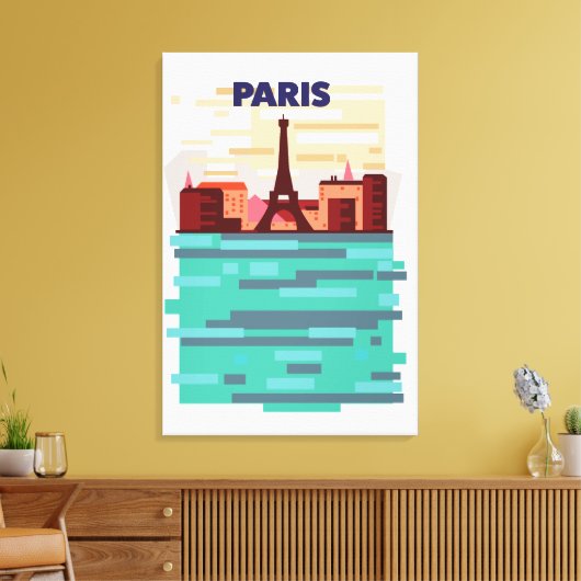 Reisposter Parijs Canvas Afdruk (Insitu (Woonkamer))
