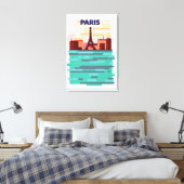 Reisposter Parijs Canvas Afdruk (Insitu (Slaapkamer))