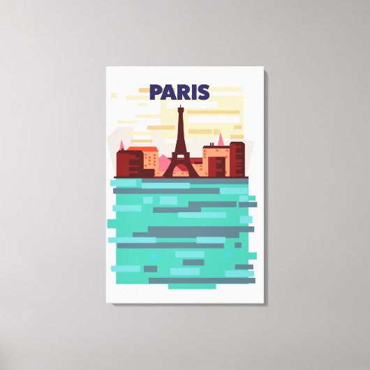 Reisposter Parijs Canvas Afdruk (Voorkant)