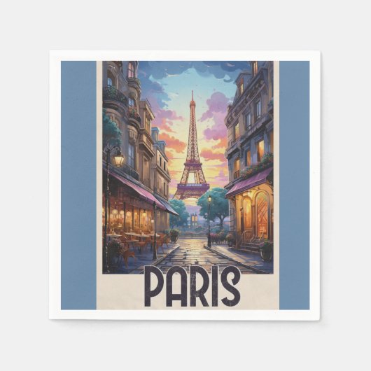 Reisposter Parijs Servet (Voorkant)