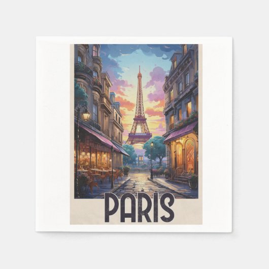 Reisposter Parijs Servet (Voorkant)