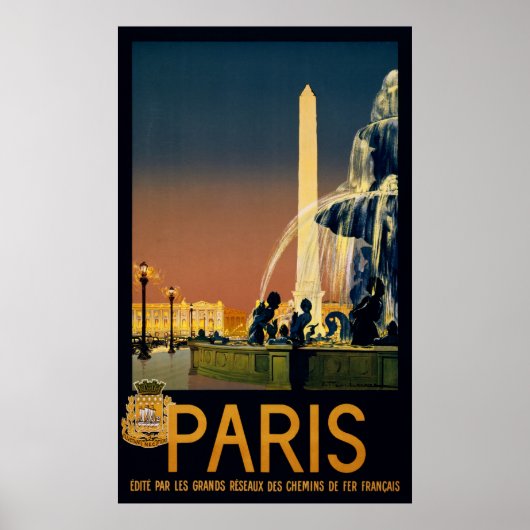 Reisposter Parijs voor Franse spoorwegnetten Poster (Voorkant)