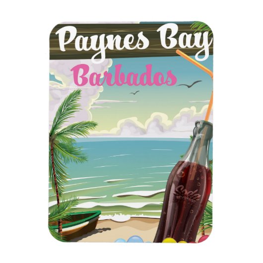 Reisposter Paynes Bay Barbados in  stijl Magneet (Verticaal)
