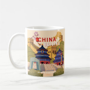 Reisposter Peking China   Aziatische Stad Muurkuns Koffiemok