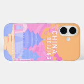 Reisposter Peking China | Roze & Blau Pastel Case-Mate iPhone Case (Achterkant (horizontaal))