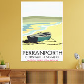Reisposter Perranporth Cornwall Seaside Canvas Afdruk (Insitu (Woonkamer))