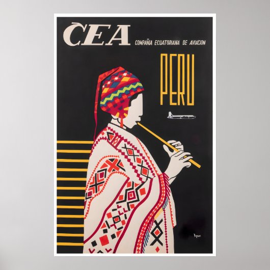 Reisposter Peru Vintage Peruviaanse Kunst Afdruk Poster (Voorkant)