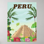 Reisposter Peru Zuid-Amerika cartoon Poster (Voorkant)