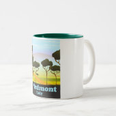 Reisposter Piemonte Italië Tweekleurige Koffiemok (Voorkant rechts)