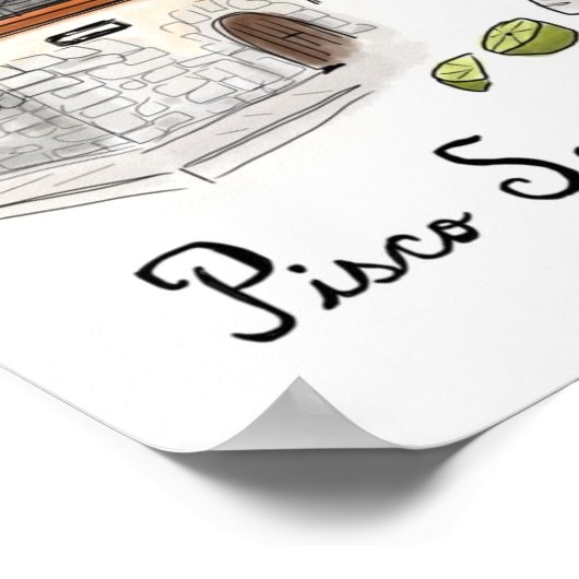 Reisposter: Pisco Sour in Cusco, Peru Poster (Hoek)