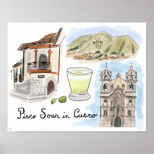 Reisposter: Pisco Sour in Cusco, Peru Poster (Voorkant)