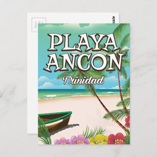 Reisposter Playa Ancón Trinidad Briefkaart (Voorkant / Achterkant)