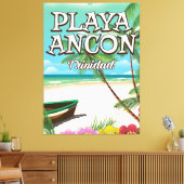 Reisposter Playa Ancón Trinidad Canvas Afdruk (Insitu (Woonkamer))