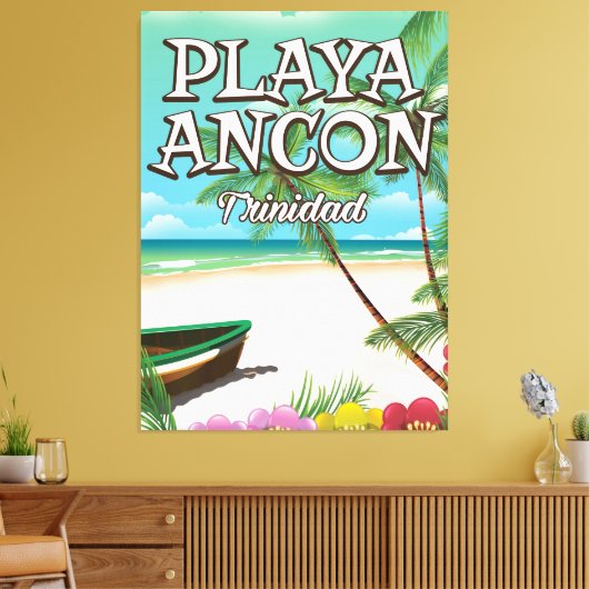 Reisposter Playa Ancón Trinidad Canvas Afdruk (Insitu (Woonkamer))
