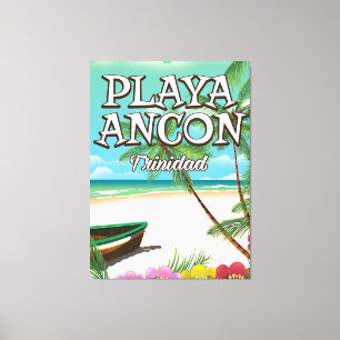 Reisposter Playa Ancón Trinidad Canvas Afdruk