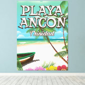 Reisposter Playa Ancón Trinidad Canvas Afdruk (Insitu (Houten vloer))