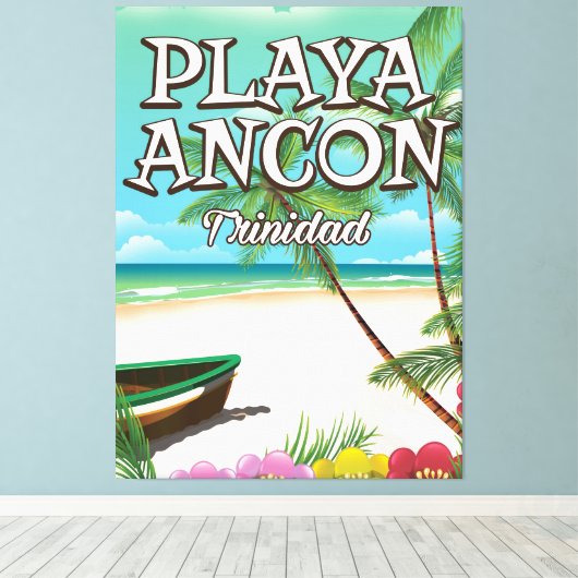 Reisposter Playa Ancón Trinidad Canvas Afdruk (Insitu (Houten vloer))