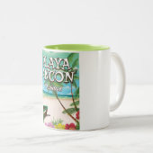 Reisposter Playa Ancón Trinidad Tweekleurige Koffiemok (Voorkant rechts)