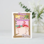 Reisposter Playa Los Flamencos Cuba Briefkaart (Staand voorkant)