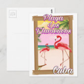 Reisposter Playa Los Flamencos Cuba Briefkaart (Voorkant / Achterkant)