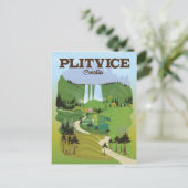 Reisposter Plitvice Kroatië Briefkaart (Staand voorkant)