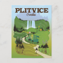 Reisposter Plitvice Kroatië Briefkaart