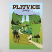 Reisposter Plitvice Kroatië Poster (Voorkant)