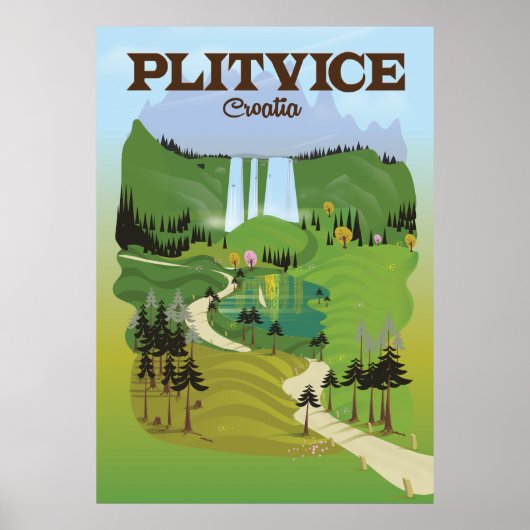 Reisposter Plitvice Kroatië Poster (Voorkant)