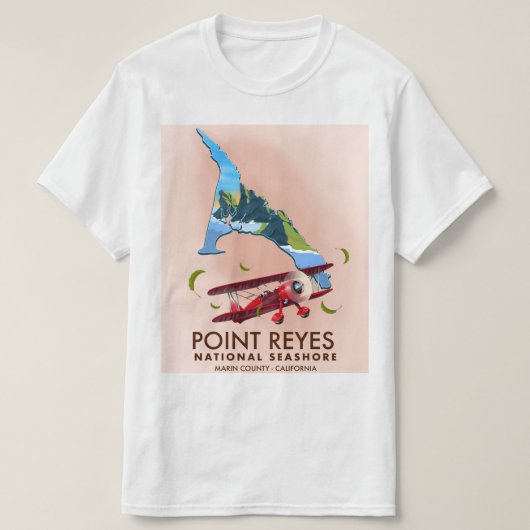 reisposter Point Reyes National Seashore. T-shirt (Design voorkant)
