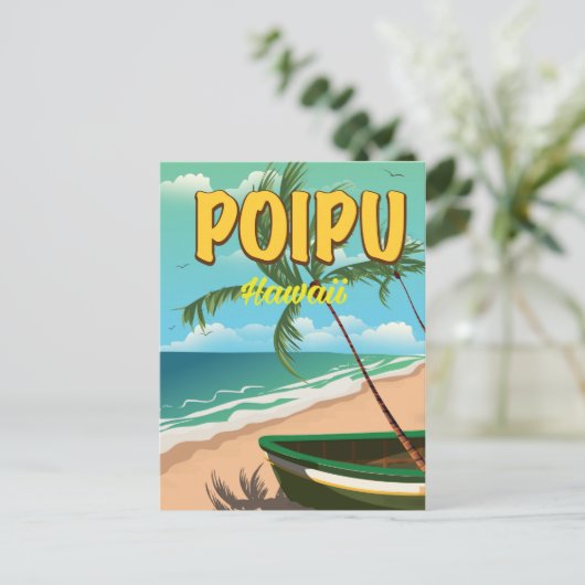 Reisposter Poipu Hawaii Briefkaart (Staand voorkant)