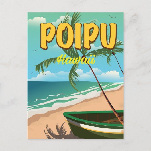 Reisposter Poipu Hawaii Briefkaart (Voorkant)