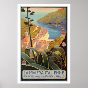  reisposter Portofino Italiaans Riviera Poster