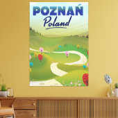 Reisposter Poznań Polen. Canvas Afdruk (Insitu (Woonkamer))