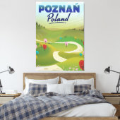 Reisposter Poznań Polen. Canvas Afdruk (Insitu (Slaapkamer))