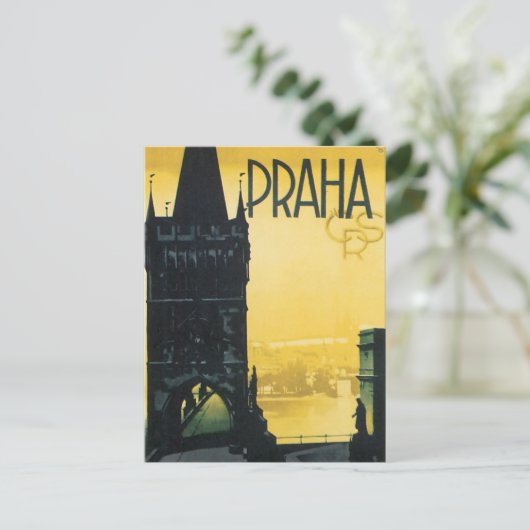  reisposter Praag Briefkaart (Staand voorkant)
