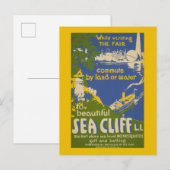Reisposter Promoting Zee Cliff, Long Island 2 Briefkaart (Voorkant / Achterkant)