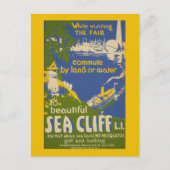 Reisposter Promoting Zee Cliff, Long Island 2 Briefkaart (Voorkant)