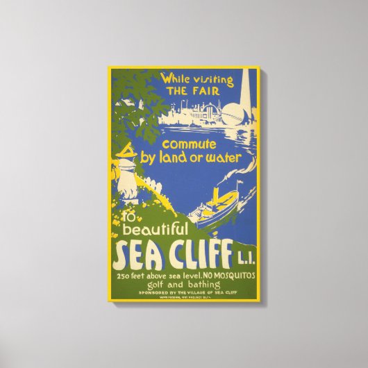 Reisposter Promoting Zee Cliff, Long Island 2 Canvas Afdruk (Voorkant)