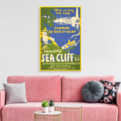 Reisposter Promoting Zee Cliff, Long Island 2 Canvas Afdruk (Insitu (Woonkamer))
